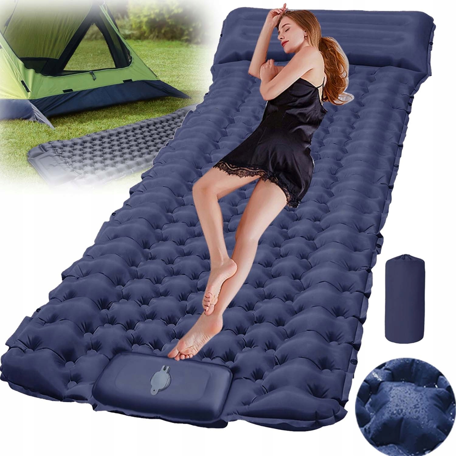 Matrace Nafukovací Jednolůžková Pumpa Obal 200X70 CM Do Stanu Světlo