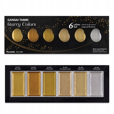 Akvarelové barvy Gansai Tambi, Starry Colors, 6 kol.