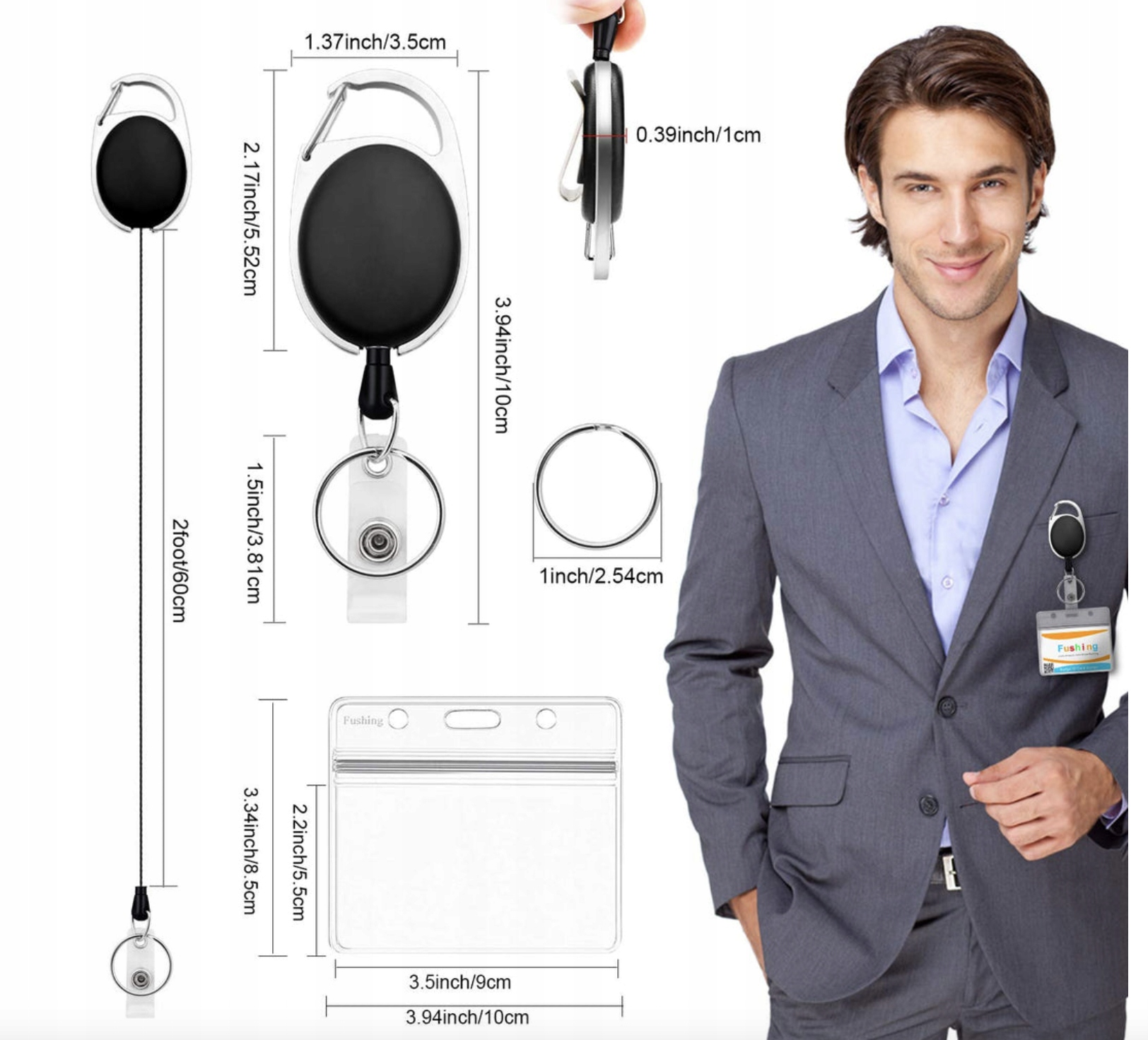 BRELOK UCHWYT ZAWIESZKA TYPU JOJO DO IDENTYFIKATORA Z LINKĄ 10 SZTUK EAN (GTIN) 4518077080178