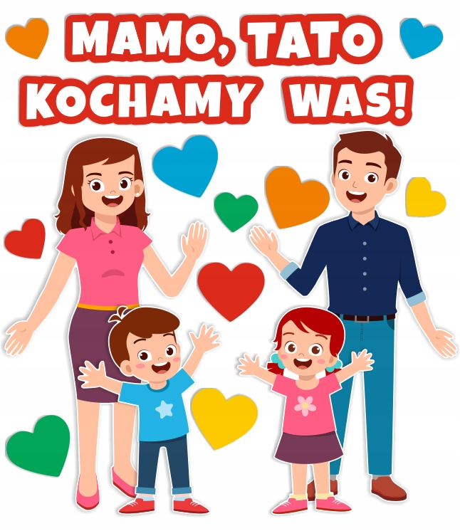 

Dekoracja Dzień Mamy i Taty duża rozmiar XXL