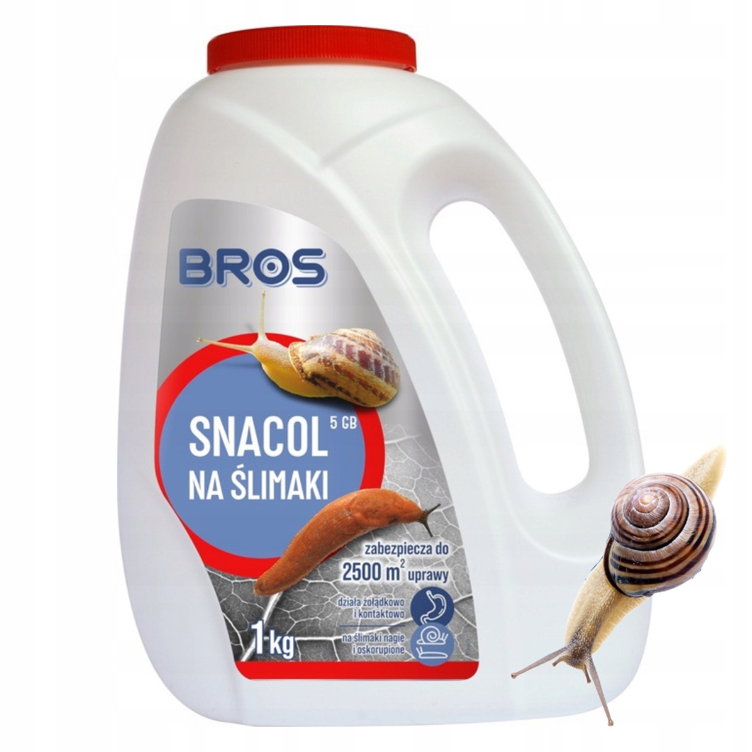 Granulat na Ślimaki Snacol BROS 1kg Butelka Preparat Trutka Na Ślimaki