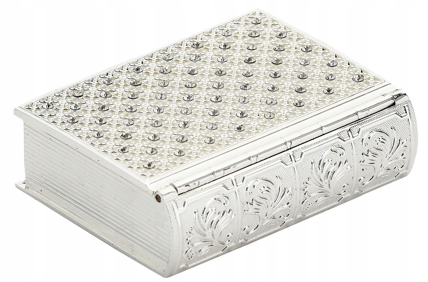 Krabička šperkovnice na bižuterii stříbrná prolamovaná kazeta Gravírování Bonus