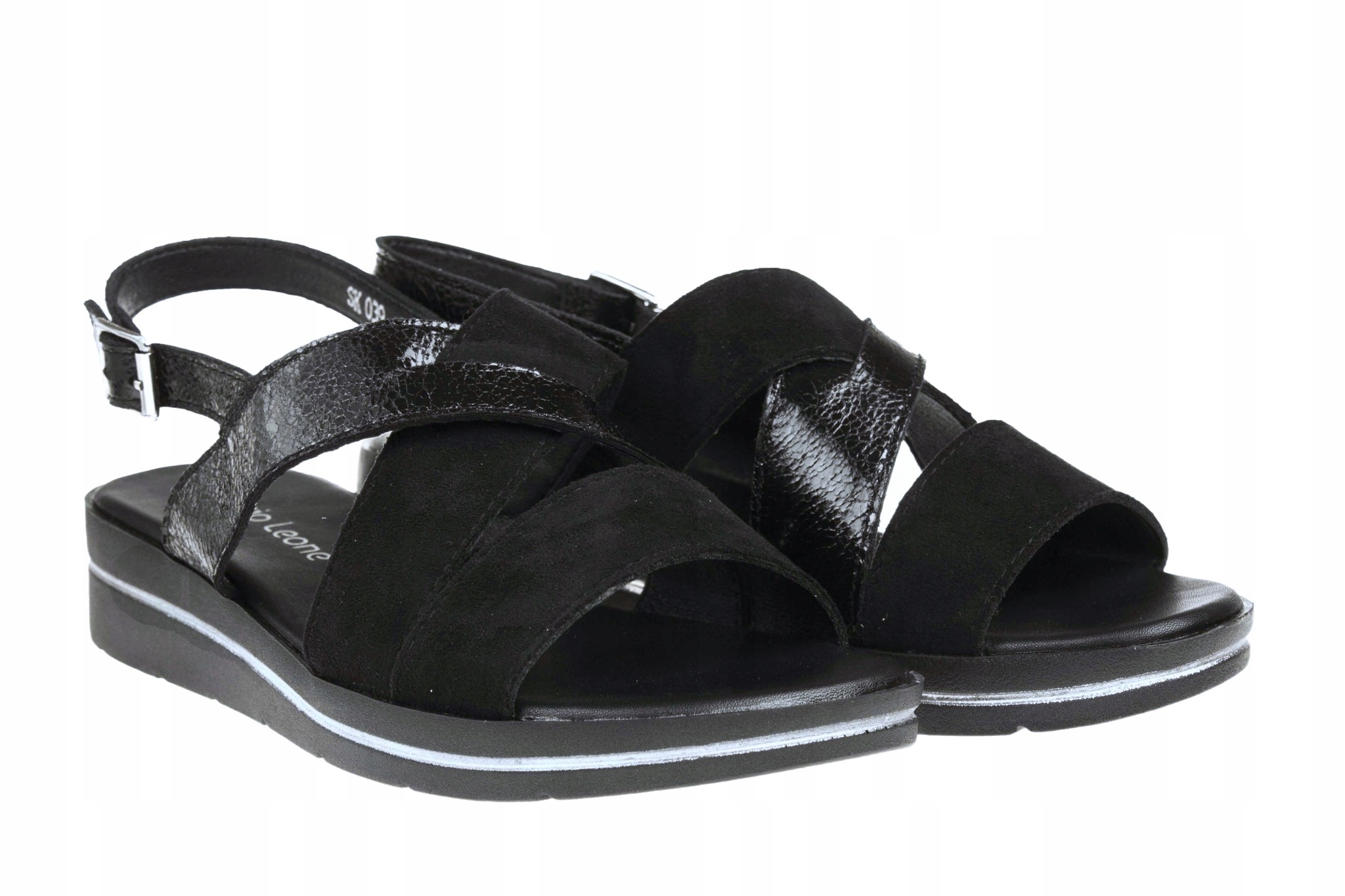 S.LEONE SANDAŁY DAMSKIE KOTURN CZARNY SK039 R 37 Kod producenta SK039