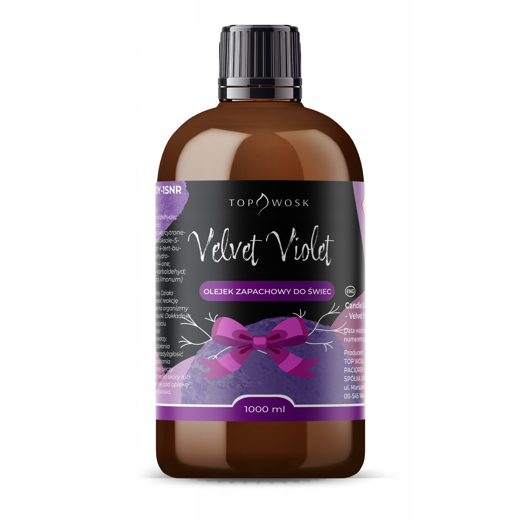 Vonný olej na sviečky Velvet Violet 1000 ml, vôňa do parafínového vosku