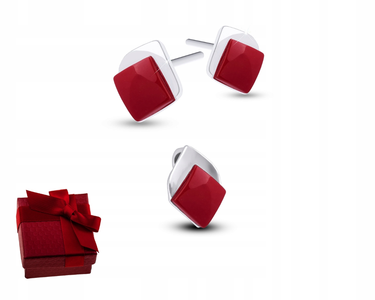 Komplet šperků Náušnice a přívěsek s korálem pro ženy Stříbro ryzost 925