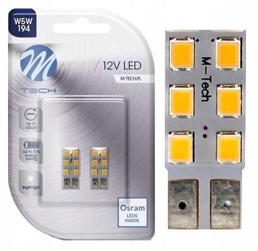 

Żarówka Led W5W T10 6xSMD 2835 Osram Led biała