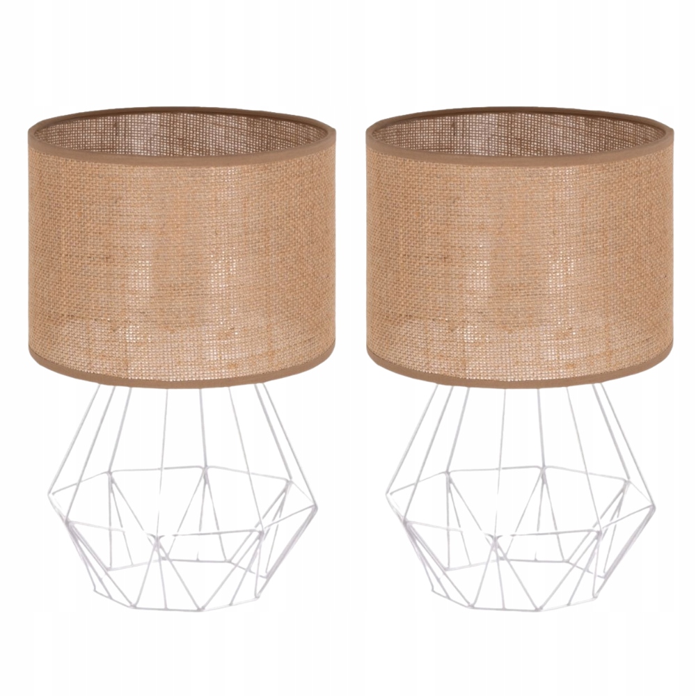 Noční Lampa 2 Kusy Jutová Stolní Lampa Boho Juta Led E27 Polsko