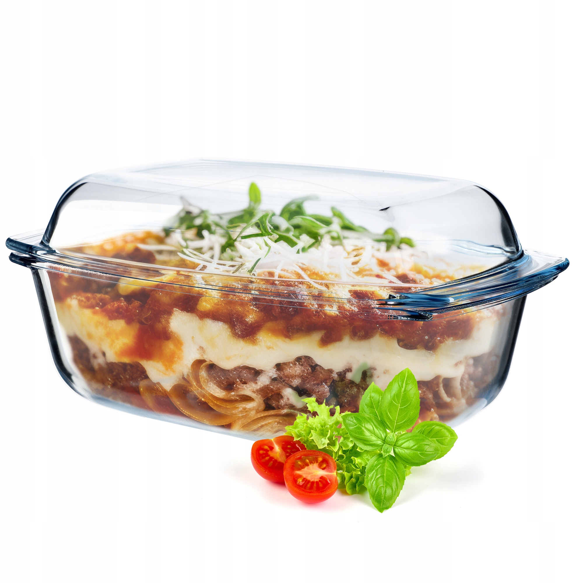 NACZYNIE ŻAROODPORNE Z POKRYWKĄ 5,8L SZKLANE