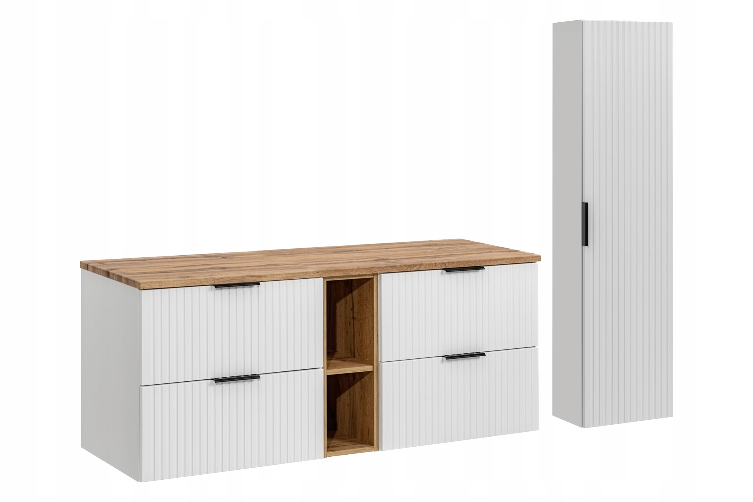 Nábytková sestava 140 Cm s deskou a vysokou skříňkou