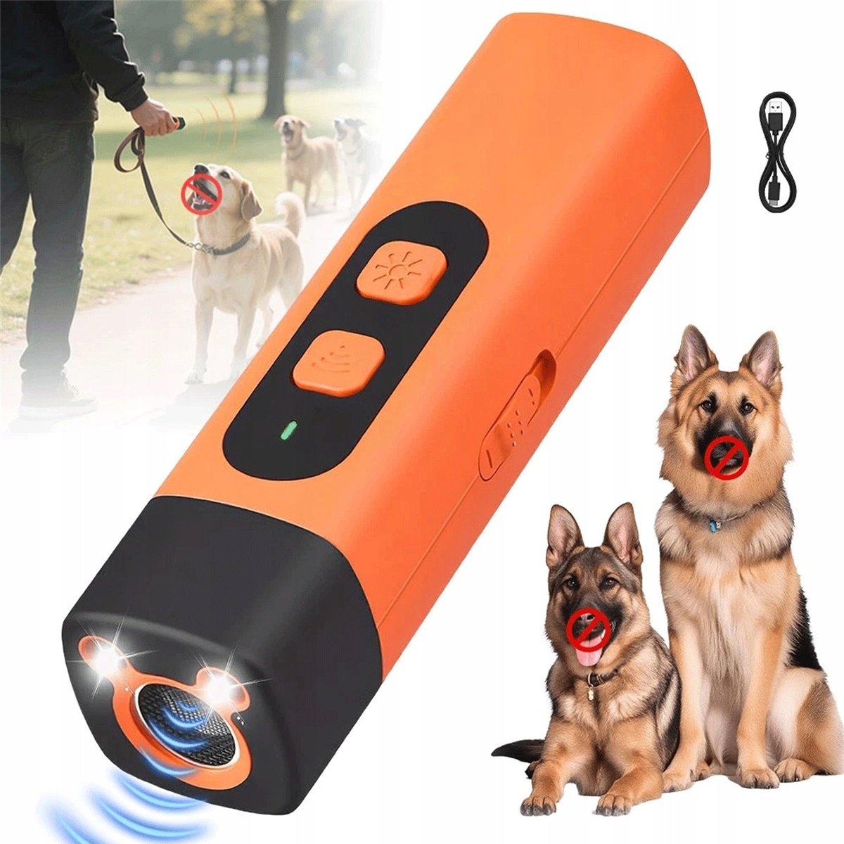 Levně Usb Ultrazvukový Trenér Psů S Led Pro Velké Agresivní Psy