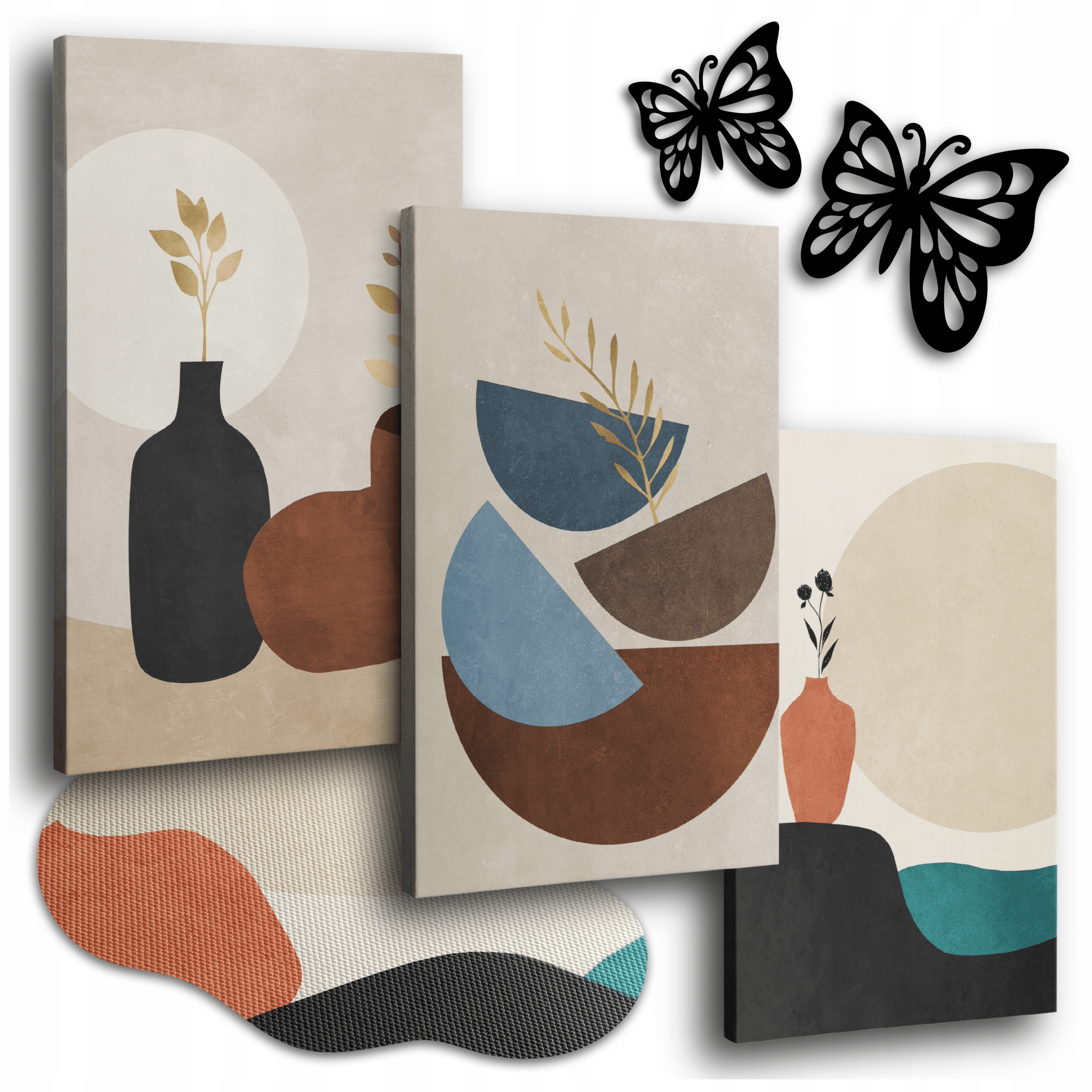 Obraz Na Plátně 120x50 cm Obrazy Do Obývacího Pokoje Pastelové Boho Geometrické 3x