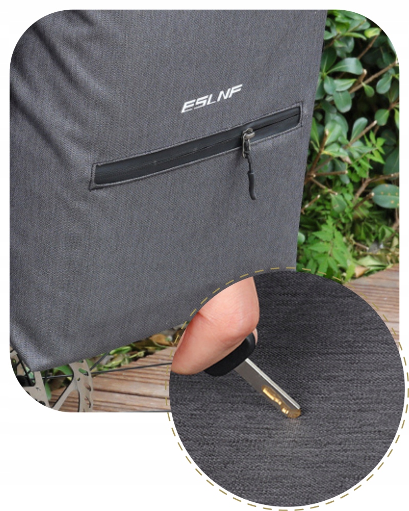 TORBA ROWEROWA NA BAGAŻNIK SAKWA NA ROWER WODOODPORNA DUŻA PODWÓJNA POJEMNA Materiał dominujący poliester