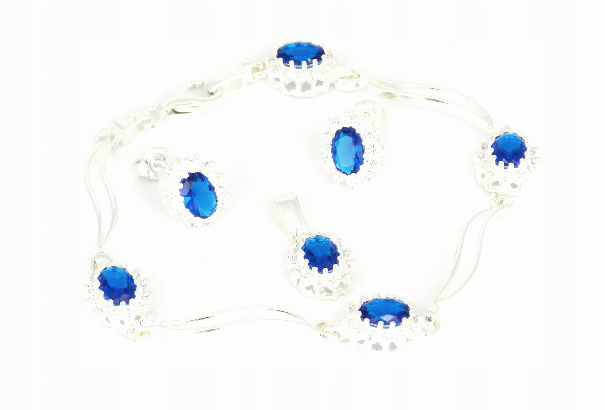 Sada markýz se safíry a zirkony