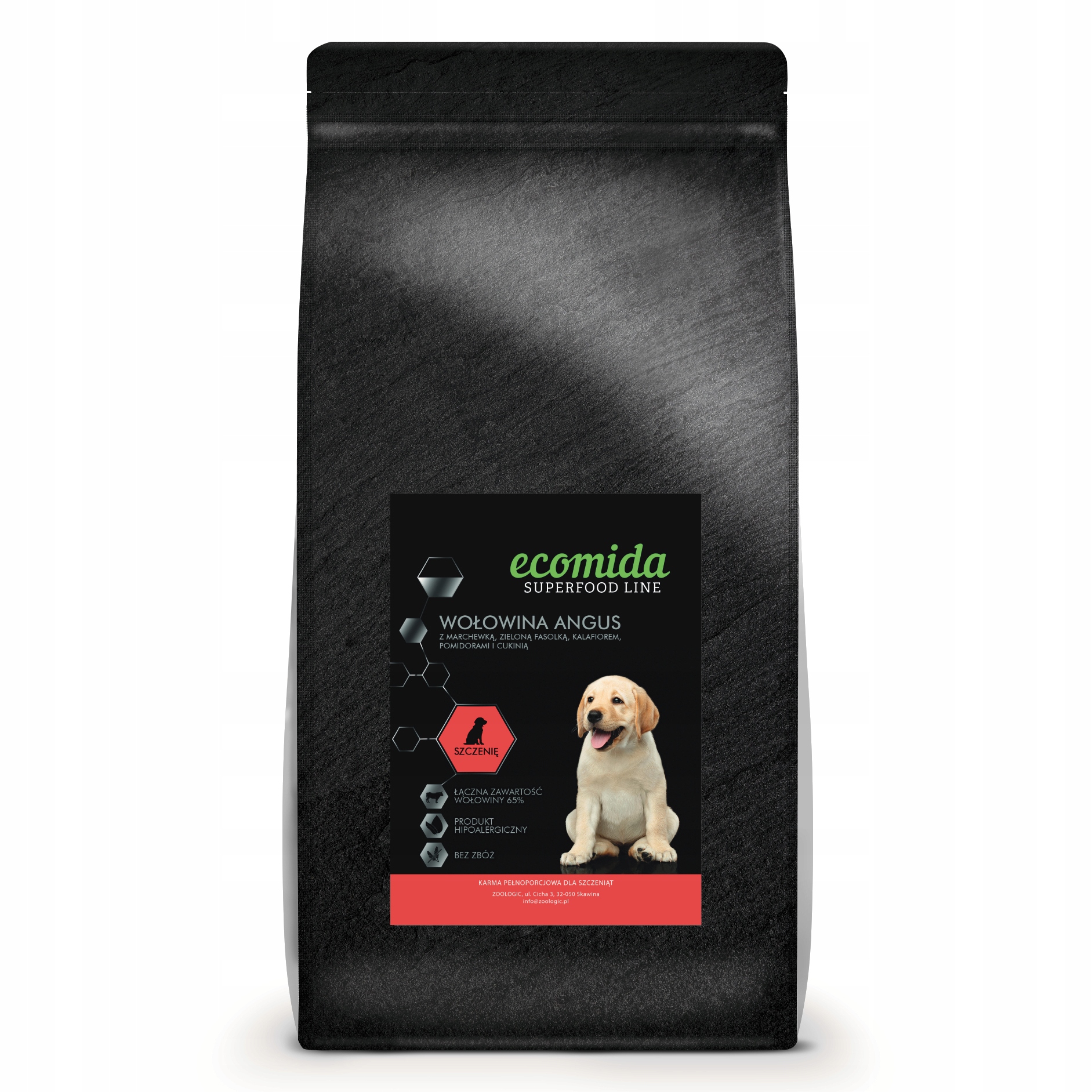 Levně Ecomida Superfood 65 % Hovězí maso Angus, Štěně 12 kg krmivo bez obilovin
