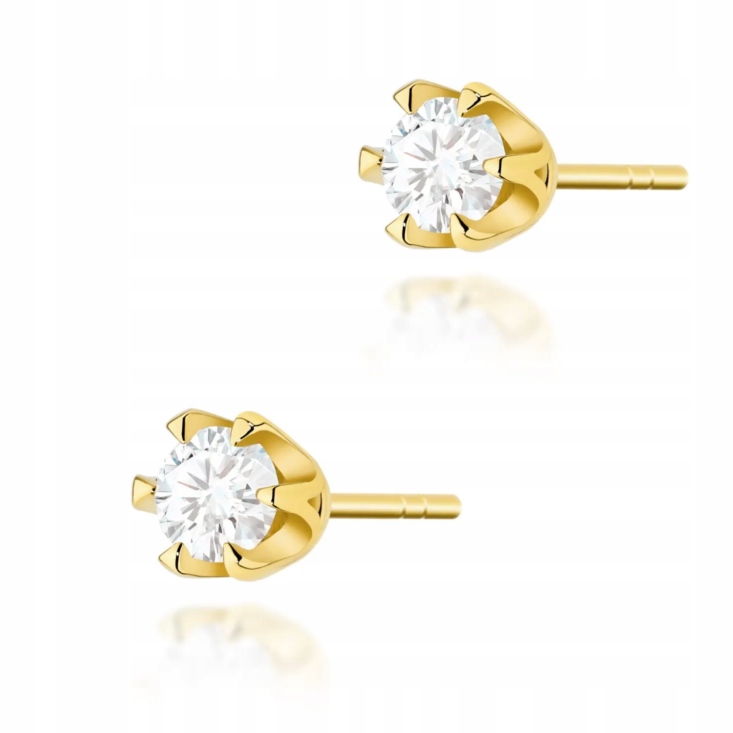 Złote kolczyki z brylantami diamenty 2 x 0,30ct żółte złoto pr. 585