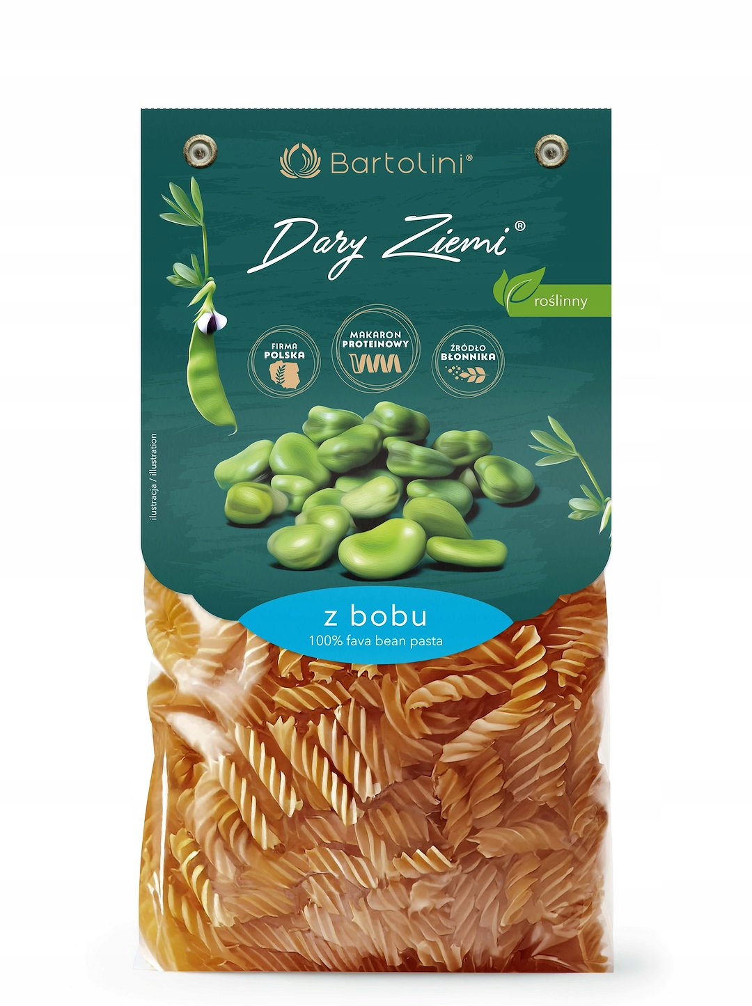 Levně 5 x Těstoviny (z Bobu) Fusilli 250 g Bartolini (dary Země)