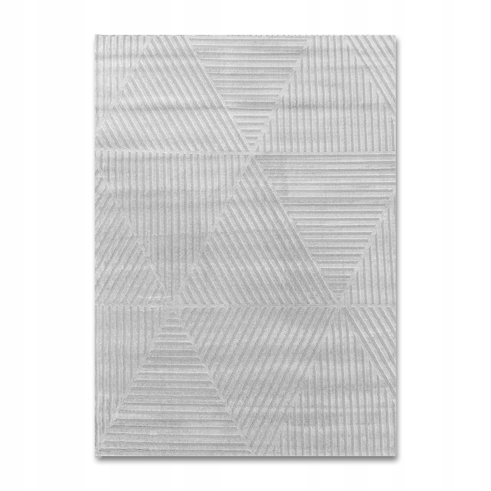 Šedý Světlý Stylový Koberec 120x170 Módní Měkký Hustý Do Obývacího Pokoje