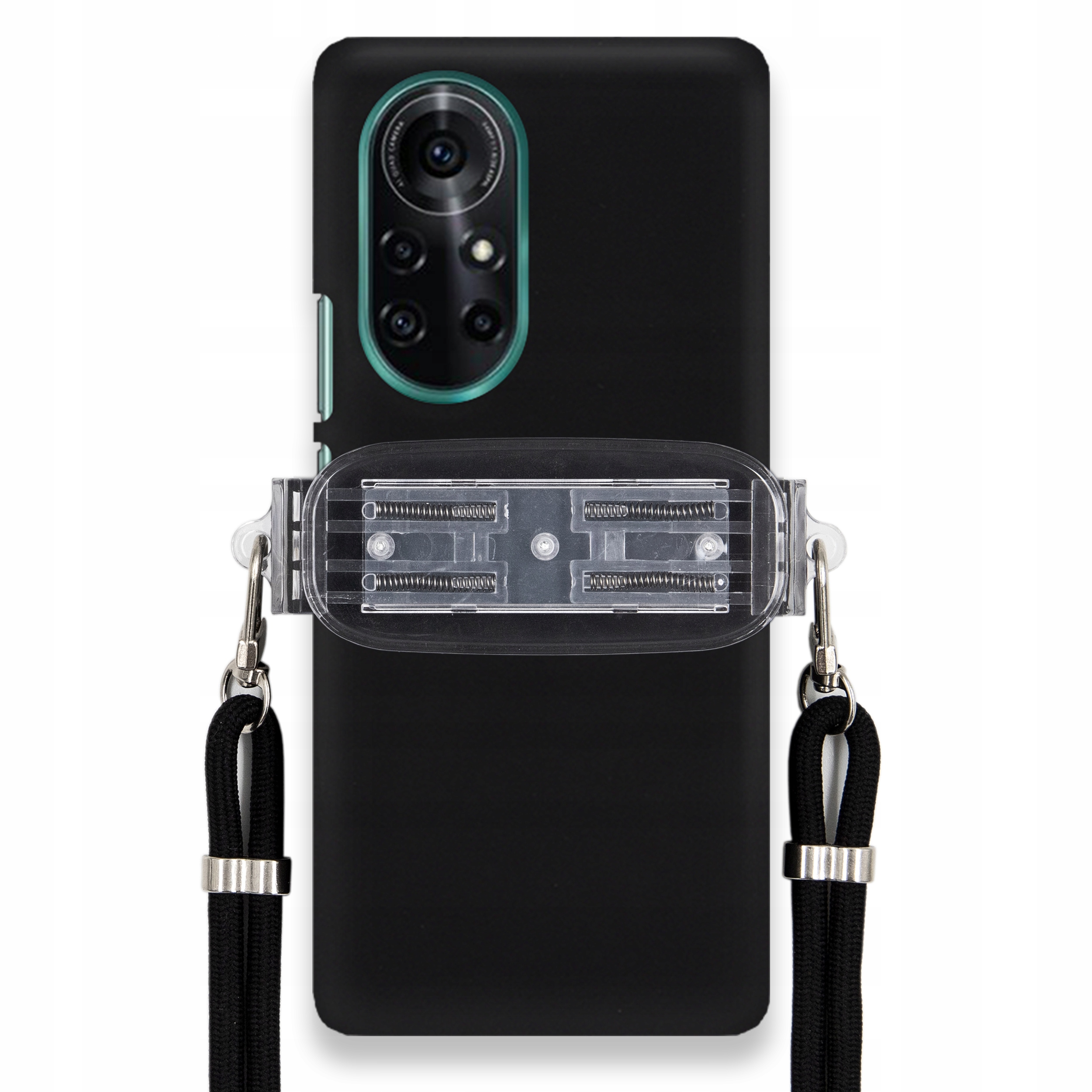 Puzdro Na Huawei Nova 8 Smooth Čierne Puzdro Univerzálny Držiak Čierna Šnúrka