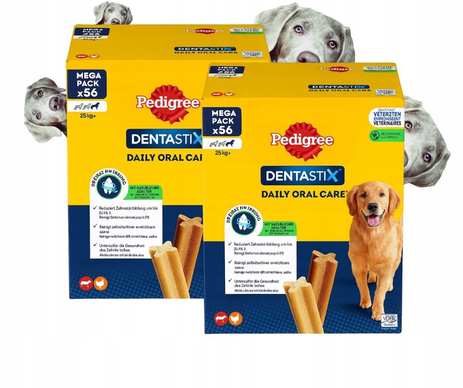 Levně Pochoutky pro psy Pedigree Dentastix velkých plemen 25 kg sada 2x56 Ks
