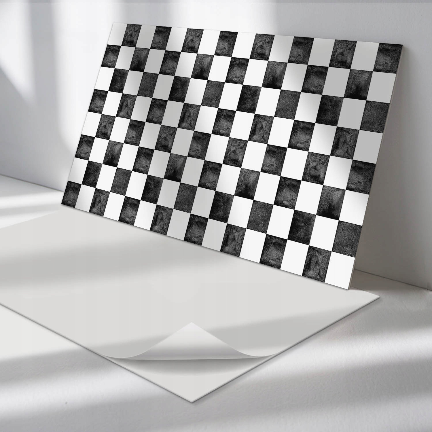 Sada vinylových nástenných panelov Vzor šachovnice s textúrou 6 x 60 x 30 cm