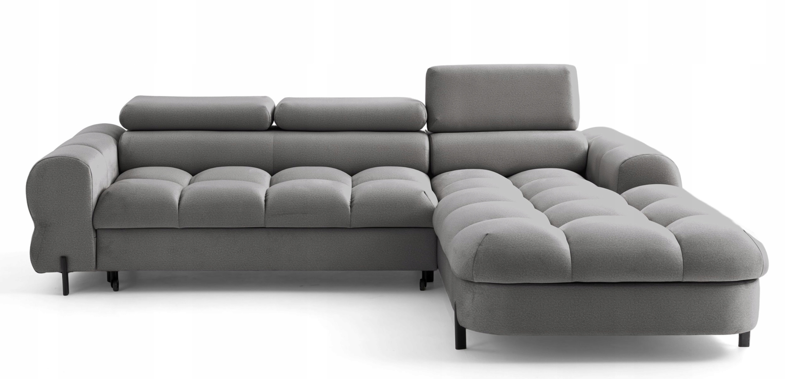 Moderní rohová sedací souprava do obývacího pokoje Uffo Regulovatelné opěrky hlavy Spaní Šedá