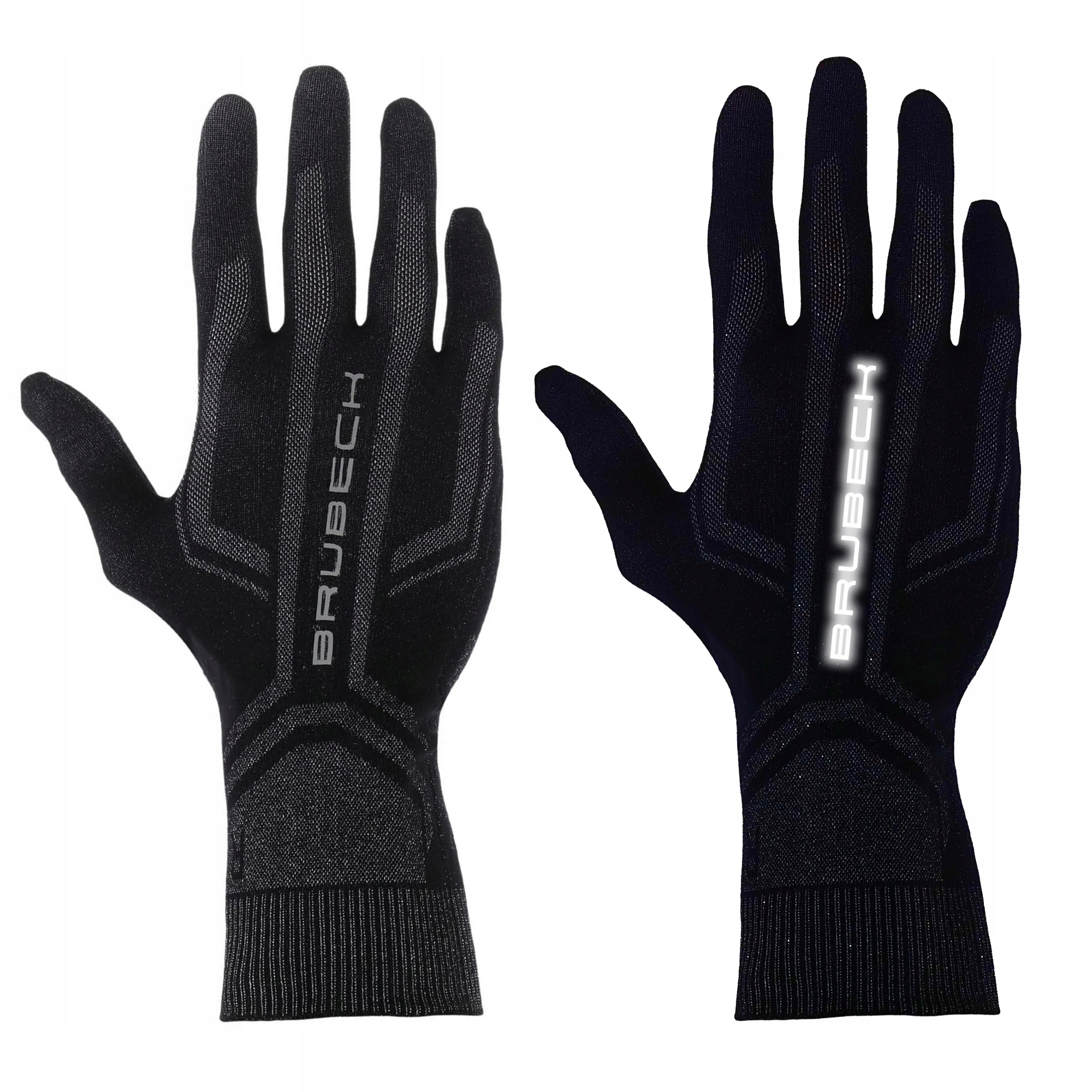 Termoaktywne RĘKAWICZKI DO BIEGANIA BRUBECK sportowe czarne Kod producenta GE10010A