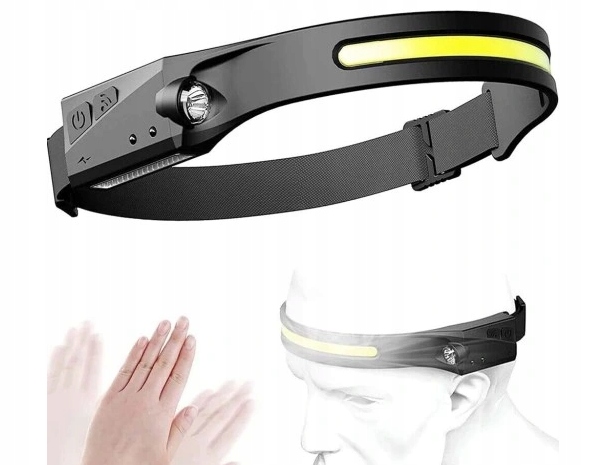 CZOŁOWA LAMPA LED CZOŁÓWKA DO BIEGANIA LATARKA USB C CZUJNIK RUCHU AKU MOC Model XJ3857