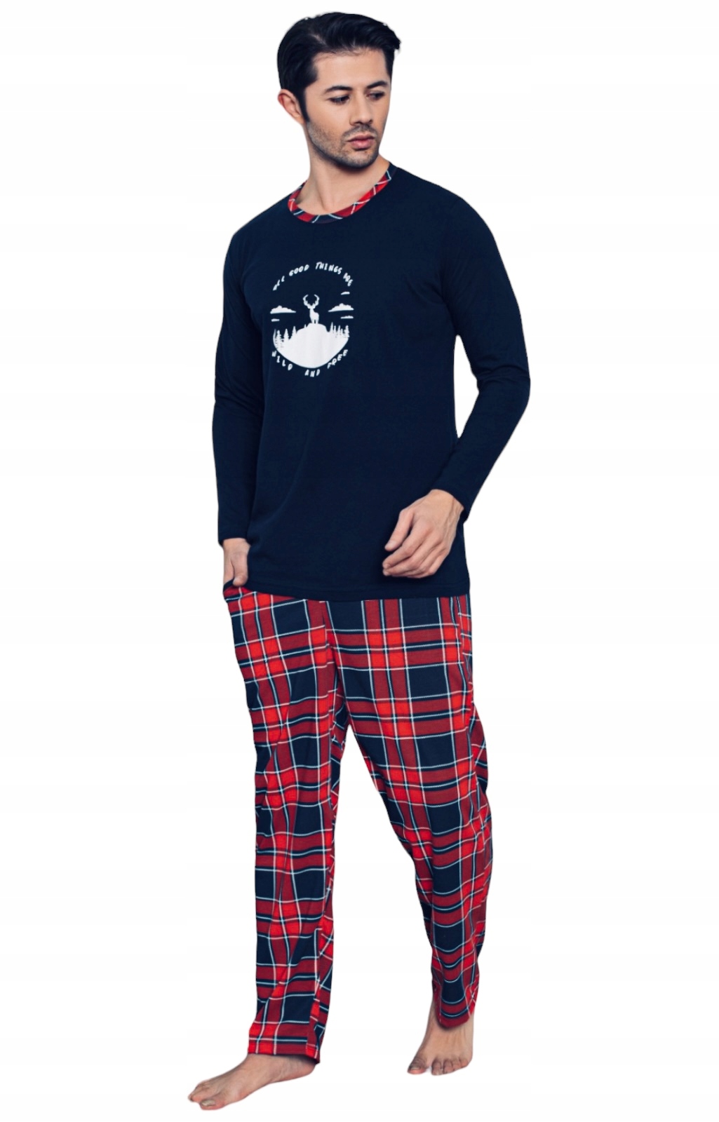 PIŻAMA MĘSKA DŁUGI RĘKAW DŁUGIE SPODNIE/BAWEŁNA Marka La Penna