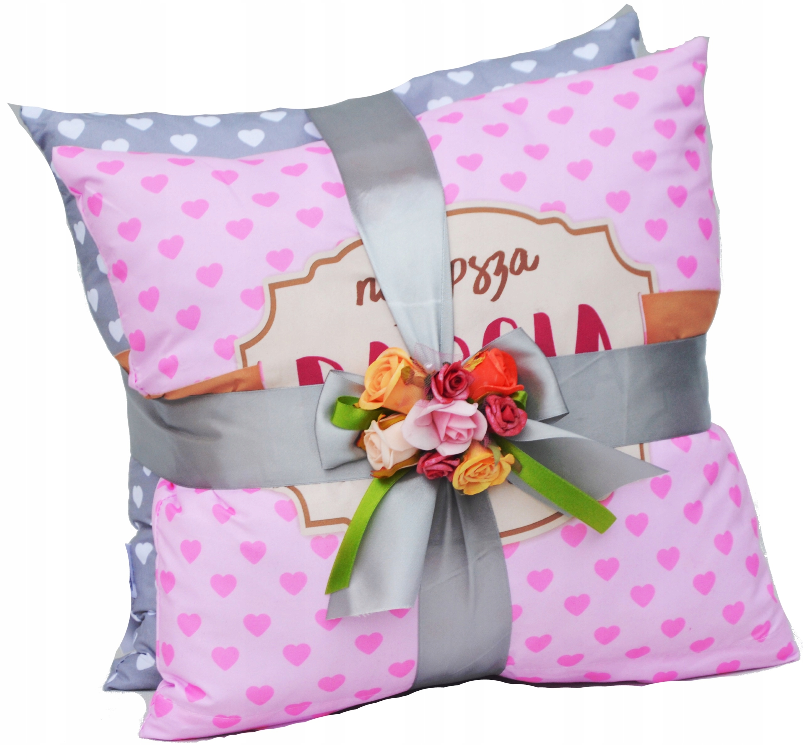 100% PIĘKNY PREZENT dla Babci i Dziadka 2x PODUSZKA Komplet Poduszek