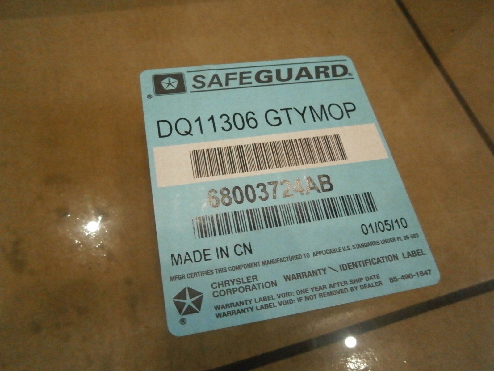 NOWA SZYBA TYŁ PRAWA 68003724AB PATRIOT 11-13 Producent części Mopar