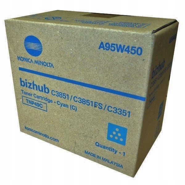 Toner TNP-49C Cyan pro Konica Minolta C3351 C3851