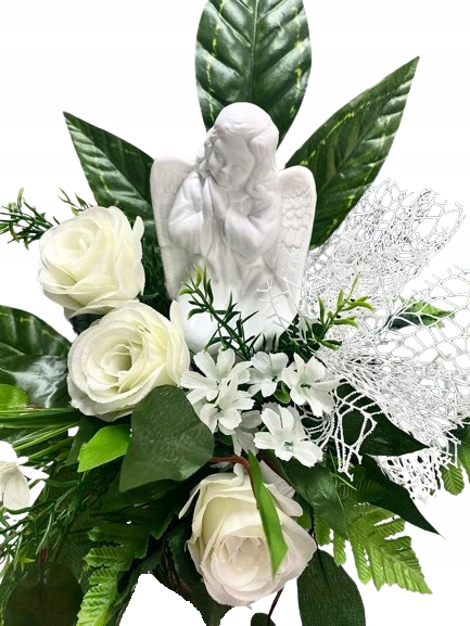 ANIOŁEK BIAŁY PLASTIKOWY, DEKORACJA DO STROIKÓW, OZDOBA Liczba sztuk w zestawie 1 szt.