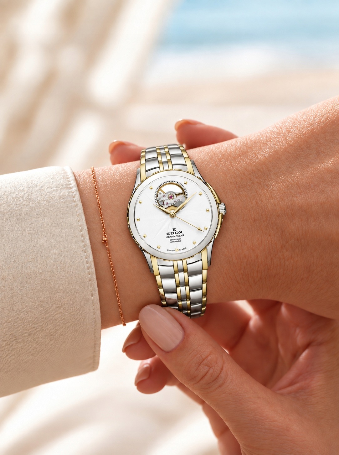 Edox Grand Ocean Open Heart 85013-357J-AID – Pánské automatické hodinky