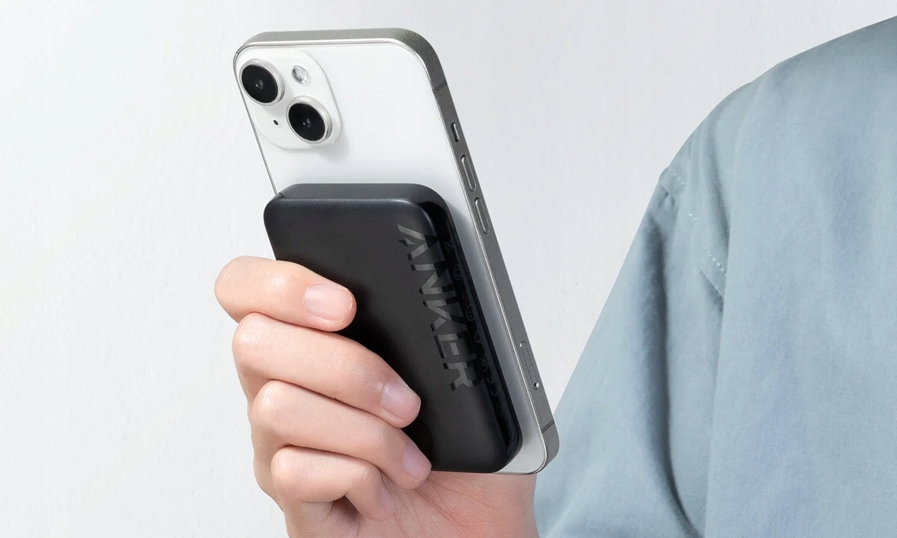 ANKER Kompatybilny Bezprzeowdowy Magnetyczny Powerbank Czarny 5000 mAh — miniatura 11