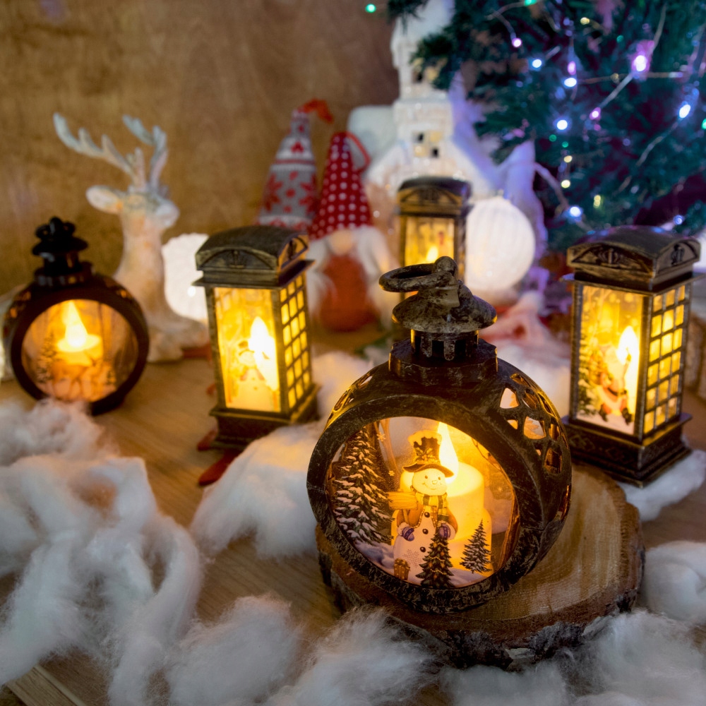 OZDOBY ŚWIĄTECZNE LAMPKA LAMPION ZAWIESZKA MIKOŁAJ Wysokość produktu 14 cm