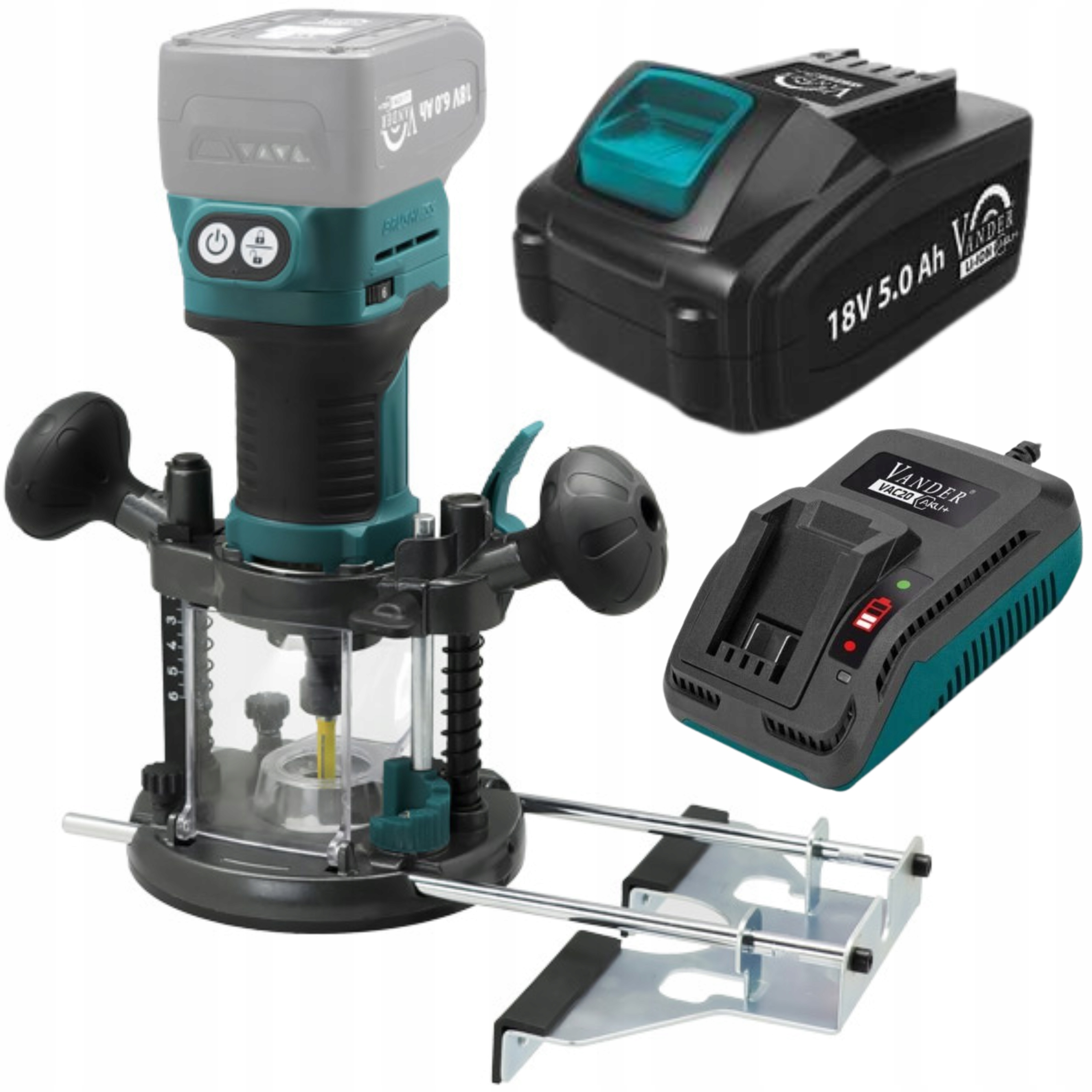 FREZARKA Górnowrzecionowa akumulatorowa AKU+ 18V 5,0Ah 6/8mm Vander