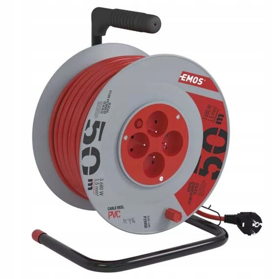 Emos kábel 230V predlžovací 50m/4Z Pvc 3*1,5mm bubon P19450