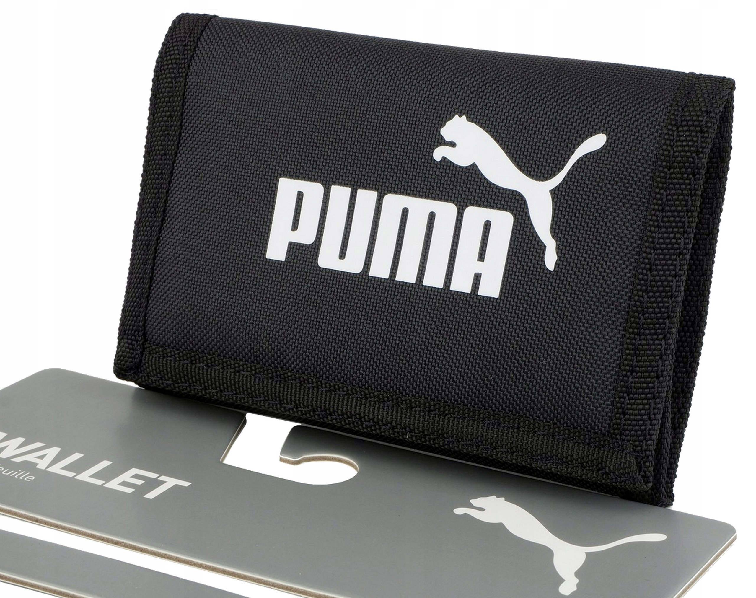 Puma Portfel Młodzieżowy Kieszeń na Bilon Monety Karty Pojemny Mocny Czarny