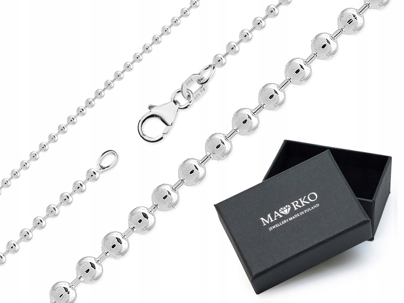 Stříbrný Řetízek s Kuličkami na přívěsky 70 cm