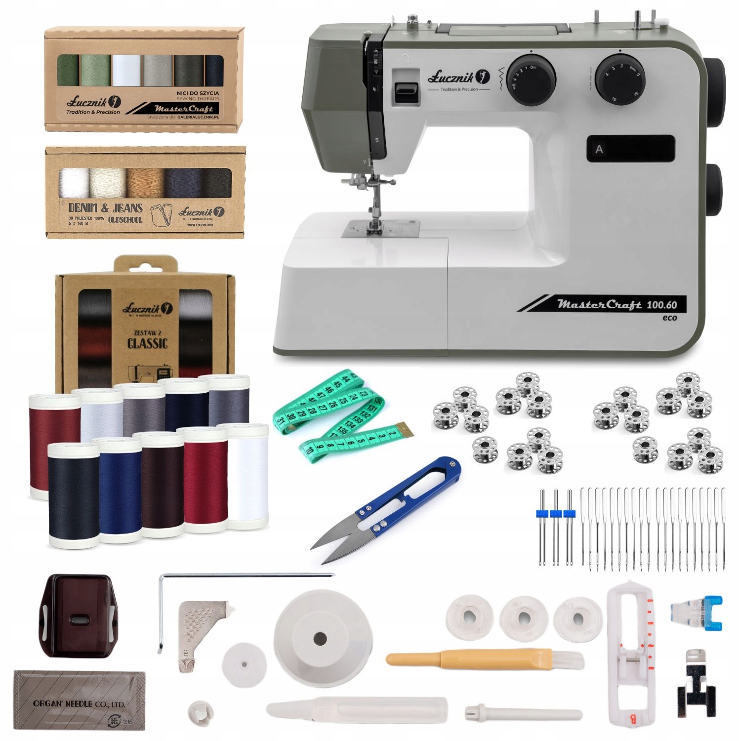 Maszyna do szycia domowa Łucznik Master Craft 100.60 eco z akcesoriami