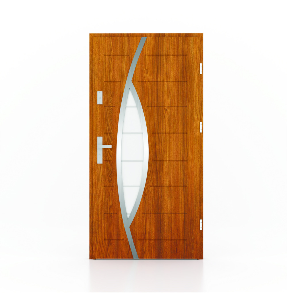 Drzwi zewnętrzne stalowe 90/55 ZŁOTY DĄB PIASK.