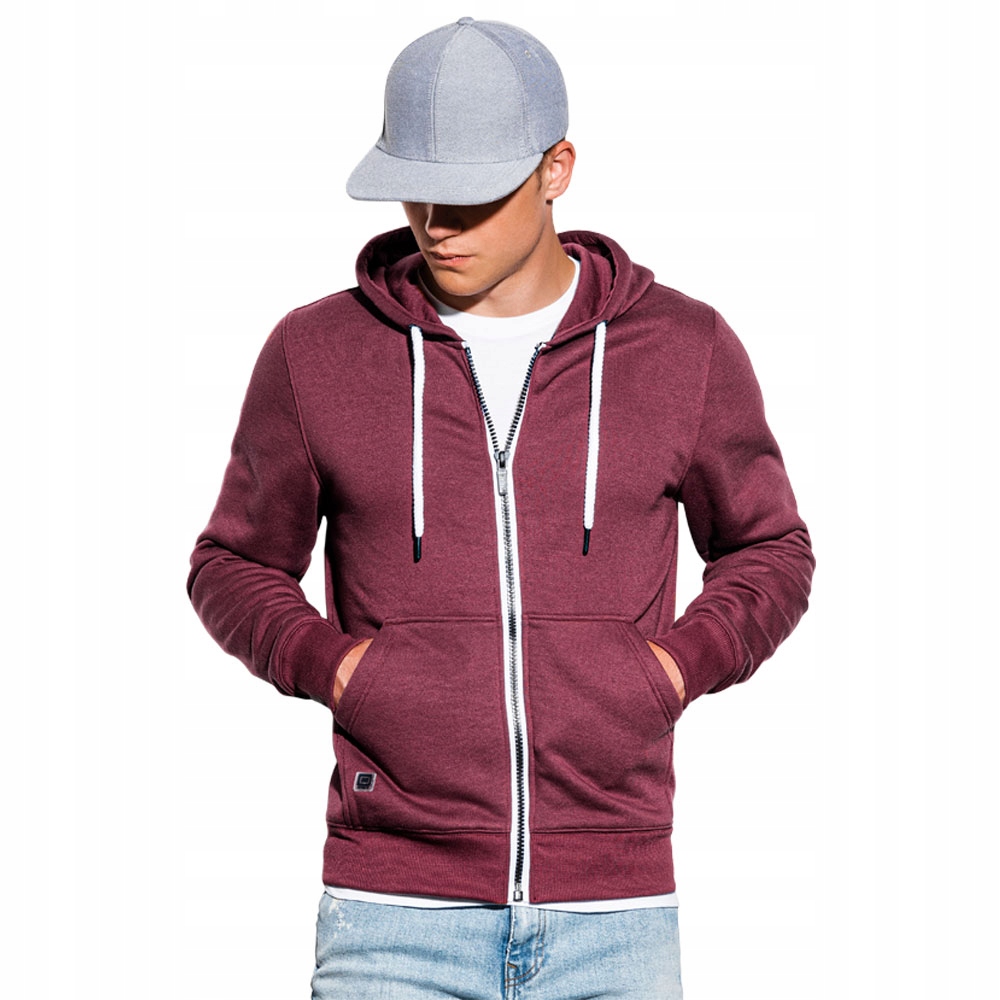 

Bluza męska rozpinana z kapturem B977 bordowa XXL