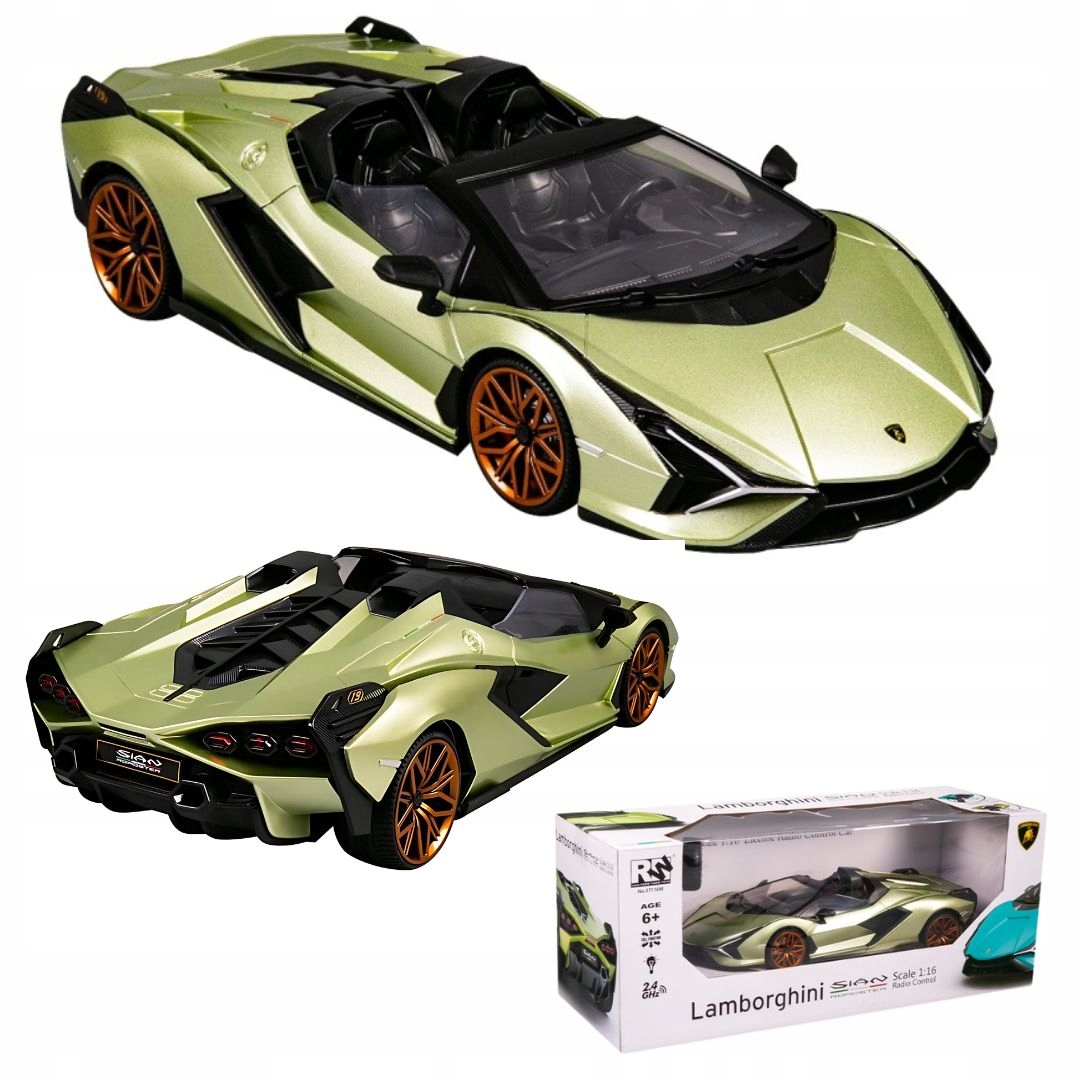 Auto na dálkové ovládání Lamborghini Sian Rc 1:16 zelené 2.4 GHz