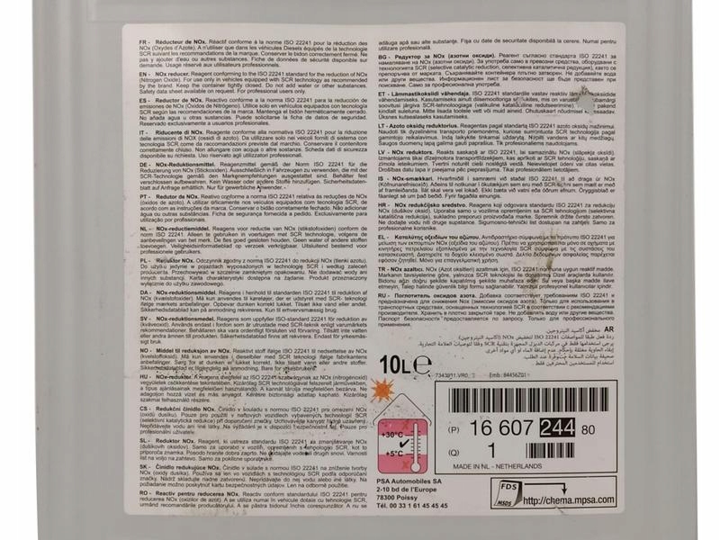 OE PSA ROZTWOR MOCZNIKA PLYN ADBLUE 10L Marka Inny