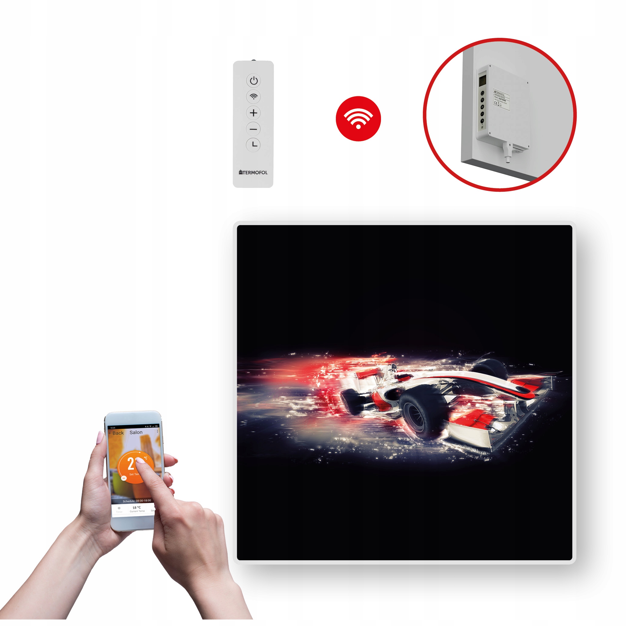 Dekoračný infračervený Ohrievací Panel s výkonom 350 W a Wifi