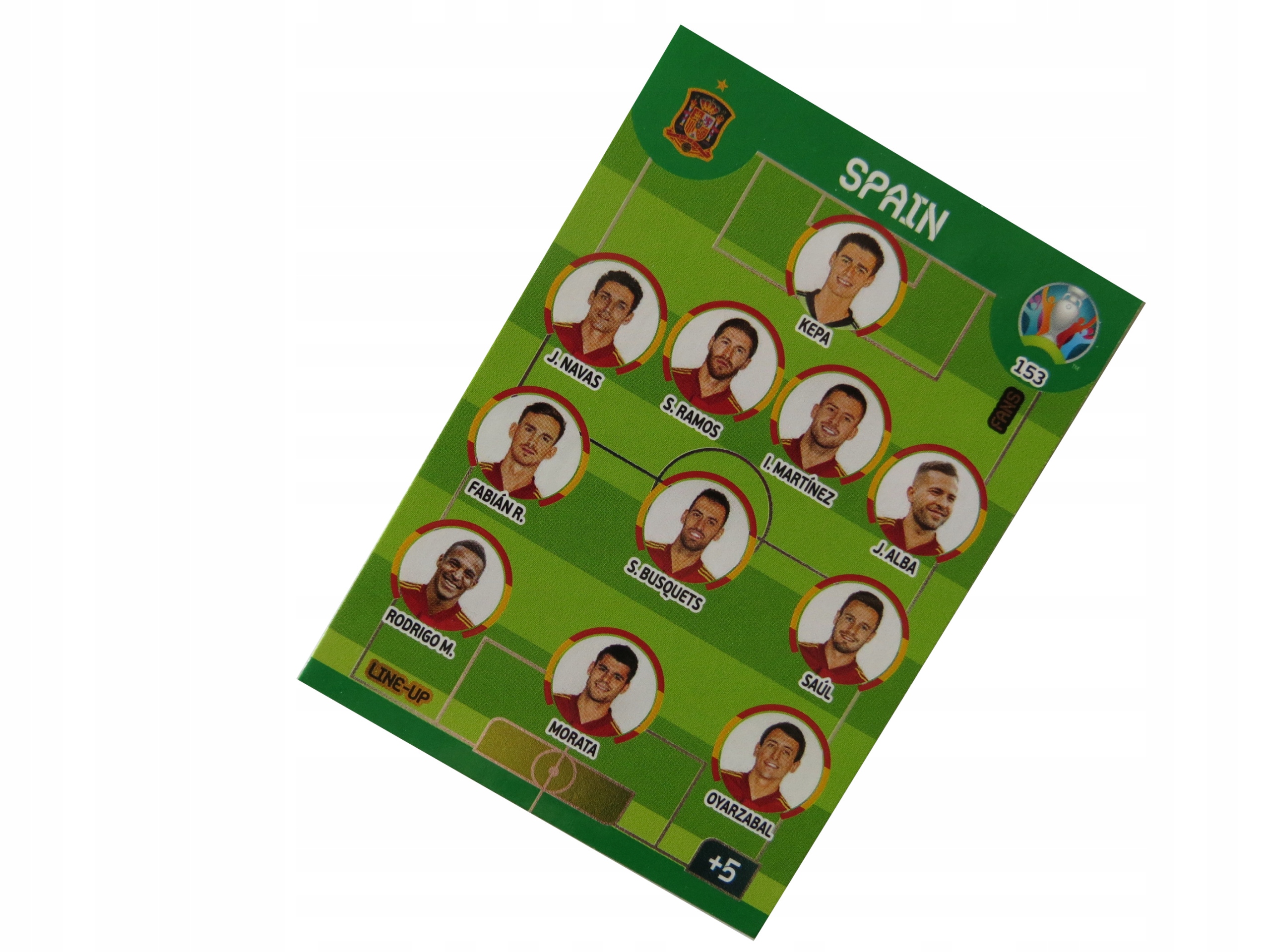 Panini Uefa Euro 2020 Karty Piłkarskie Fans Line-up Skład Hiszpania 153