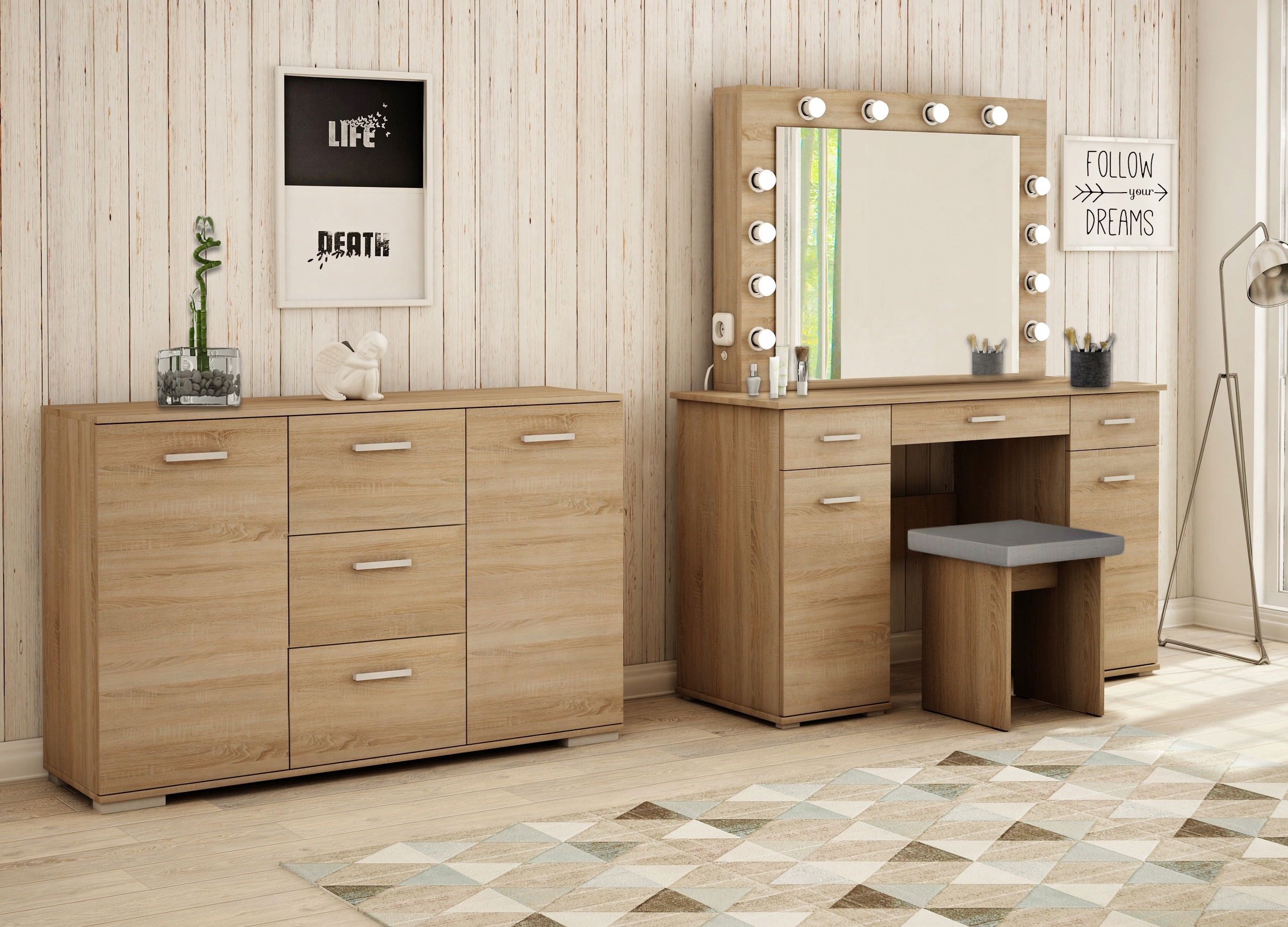 KOMODA ABS K3 DĄB SONOMA 120CM POKÓJ SYPIALNIA Stan opakowania oryginalne