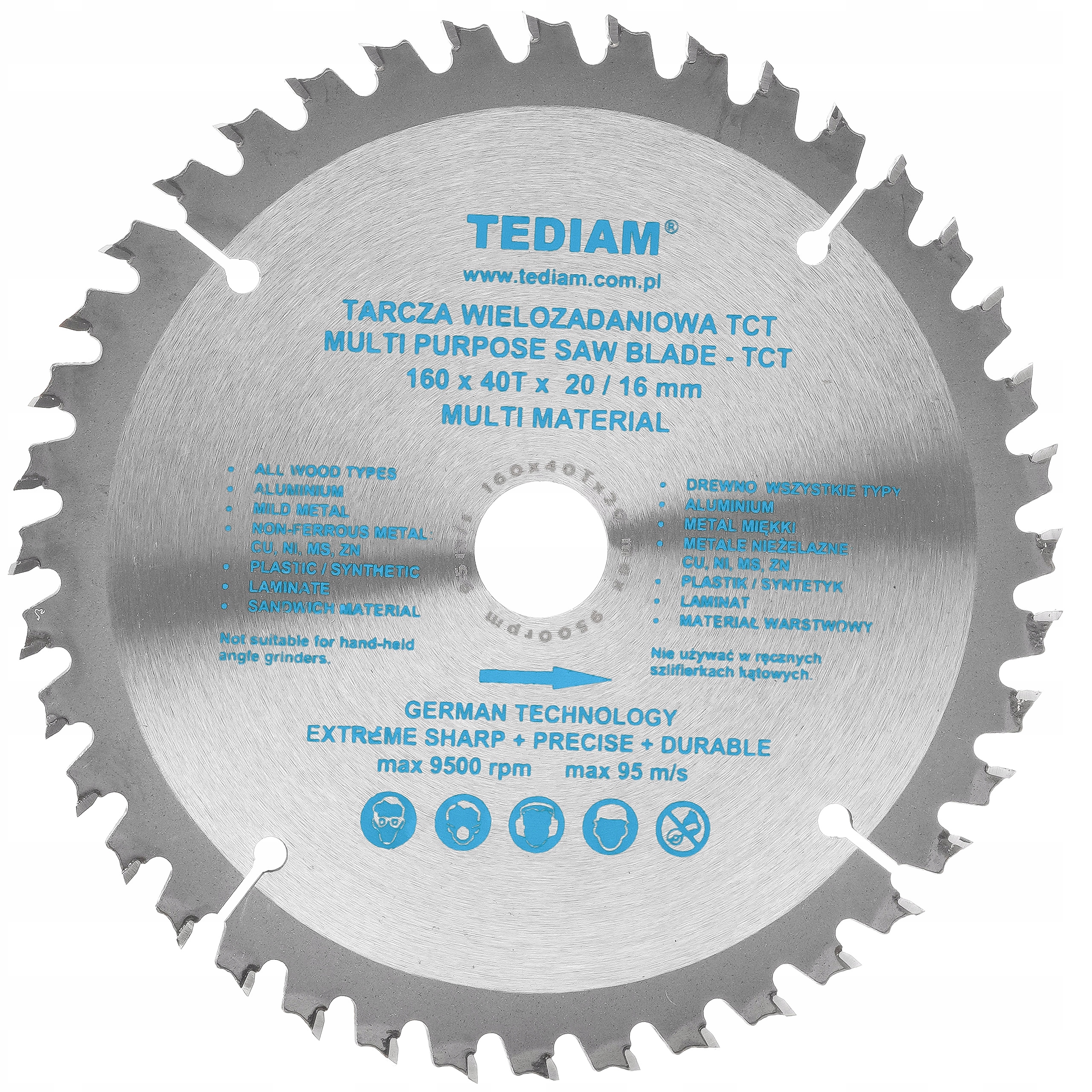 TARCZA PIŁA WIELOZADANIOWA TCT TEDIAM 160x20x40T