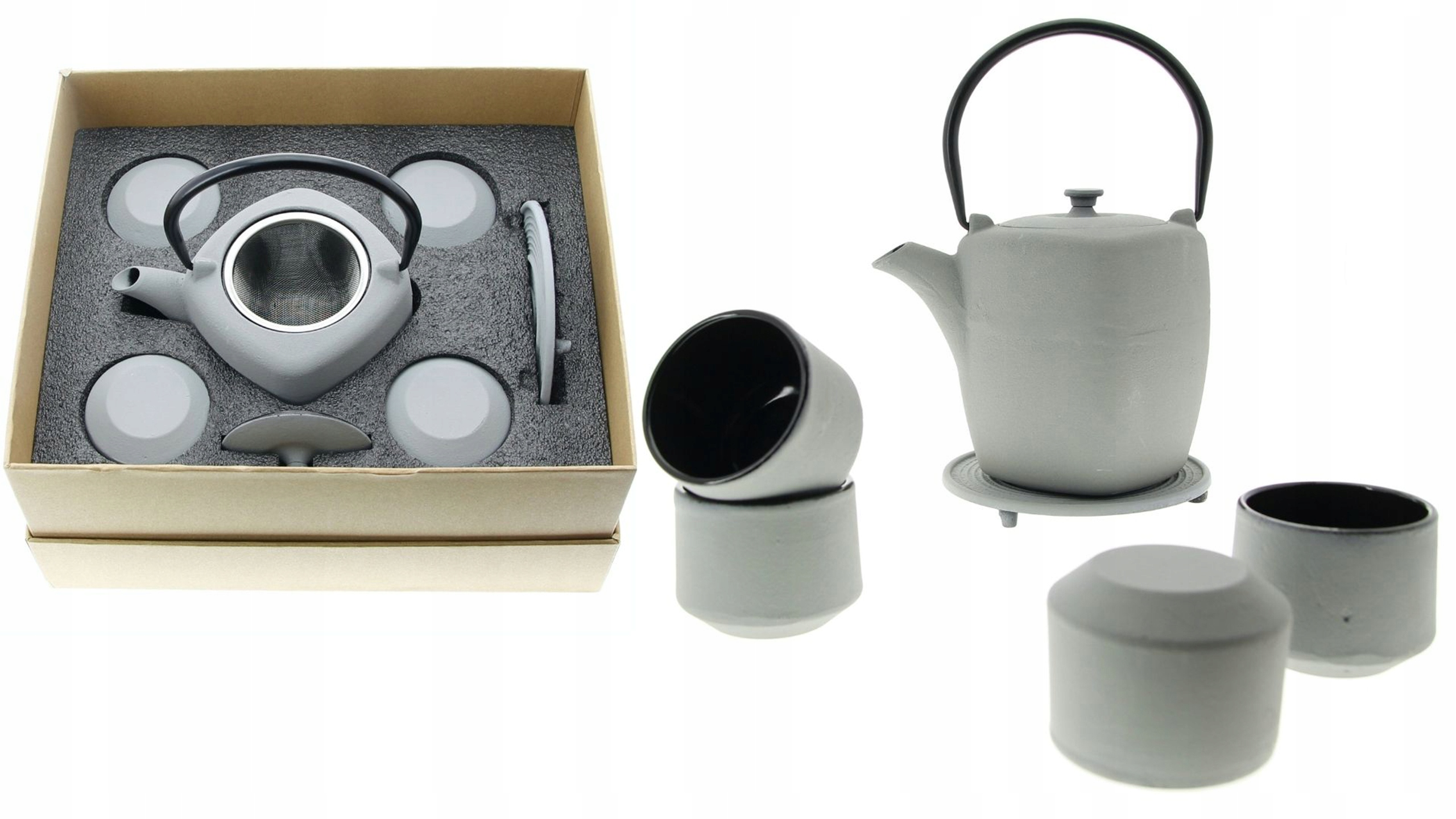 

Imbryk Żeliwny Czarki Podkładka Zestaw