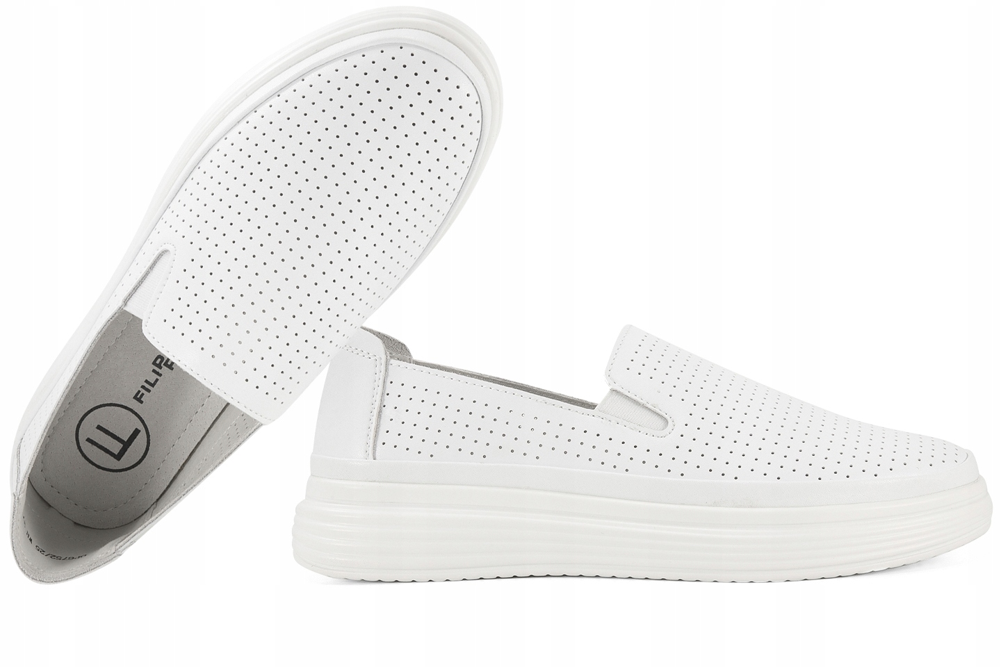 Filippo DP6752 Ažurové Sportovní Mokasíny Na Platformě, Polobotky, Kůže, Velikost 38